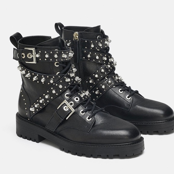 zara jewelled boots